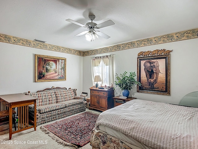750 SW 91st Pl, Ocala, FL 34476 - bedroom with light colored carpet and ceiling fan