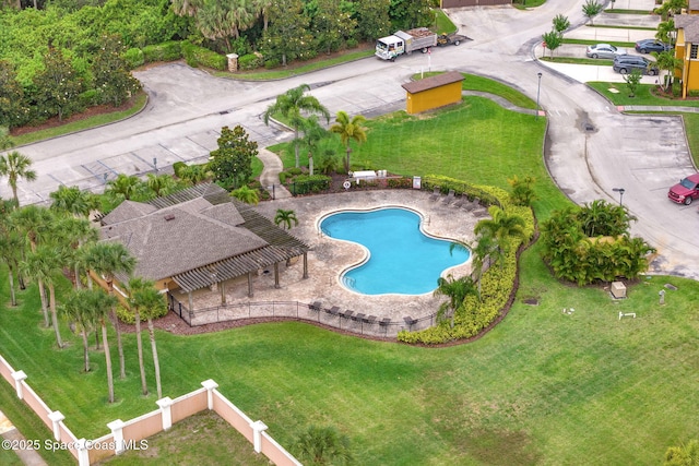 1415 Lara Cir Unit 105, Rockledge, FL 32955 - aerial view of property and surrounding area with a pool