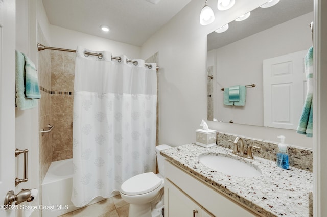 4299 Alligator Flag Cir, West Melbourne, FL 32904 - bathroom with vanity, toilet, shower / bath combo, and tile patterned floors