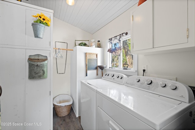 1248 Highland Ave, Melbourne, FL 32935 - washroom with cabinet space, independent washer and dryer, and wood finished floors