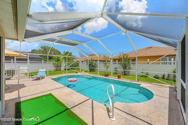 775 Triple Crown Ln, Melbourne, FL 32904 - view of pool with a fenced backyard, a patio, and a lanai