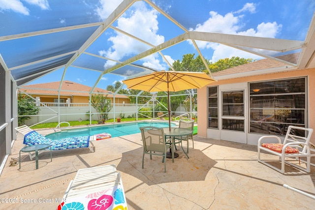775 Triple Crown Ln, Melbourne, FL 32904 - view of swimming pool with a fenced backyard, a patio area, and a lanai