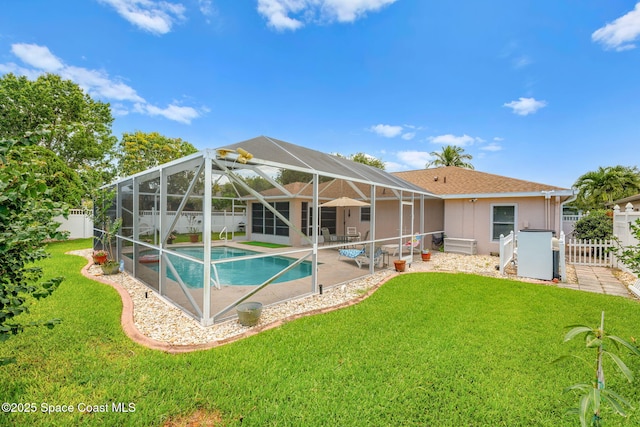775 Triple Crown Ln, Melbourne, FL 32904 - view of swimming pool with a patio and glass enclosure