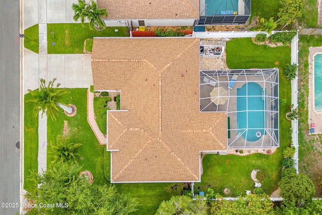 775 Triple Crown Ln, Melbourne, FL 32904 - bird's eye view of a pool area
