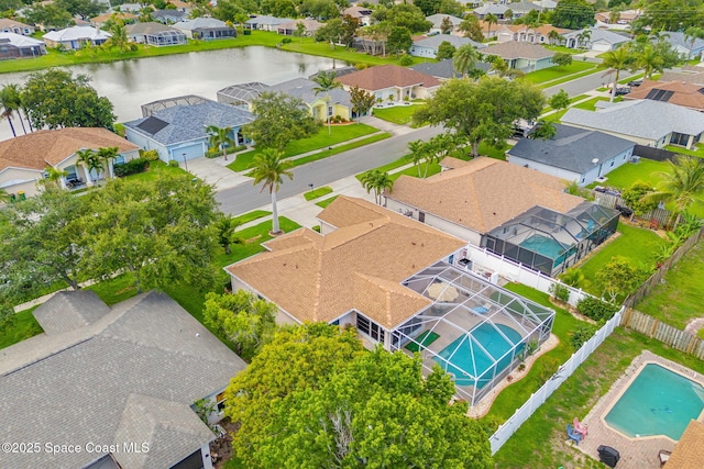 775 Triple Crown Ln, Melbourne, FL 32904 - aerial view of residential area featuring a large body of water and a pool