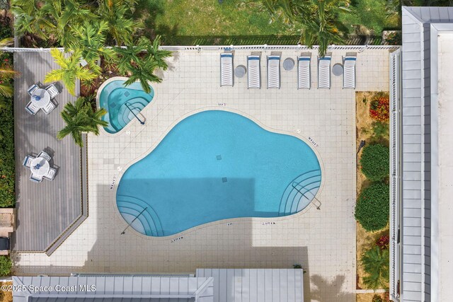 505 S Miramar Ave Unit 2403, Indialantic, FL 32903 - bird's eye view of a pool
