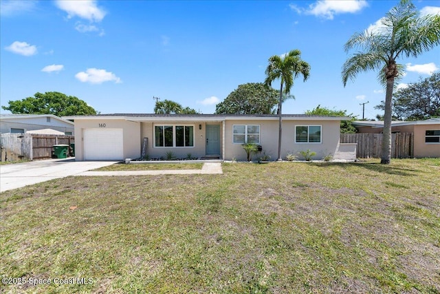 160 Melaleuca Dr, Satellite Beach, FL 32937 - ranch-style home with an attached garage, driveway, and stucco siding