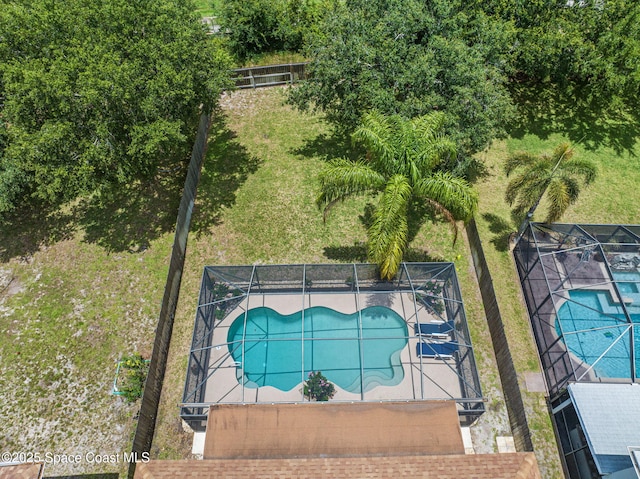 5256 Mansford Pl, Melbourne, FL 32940 - bird's eye view of a pool area