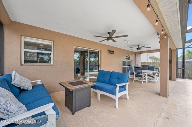 5256 Mansford Pl, Melbourne, FL 32940 - view of patio with an outdoor hangout area, outdoor dining space, and ceiling fan
