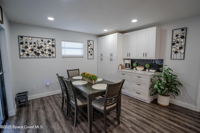 629 Tupelo Dr, Melbourne, FL 32935 - dining area with dark wood-type flooring, baseboards, and recessed lighting