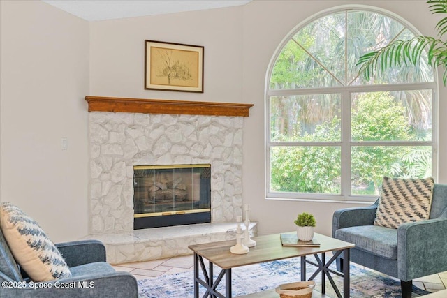 1090 Spring Oak Dr, Melbourne, FL 32901 - living room with plenty of natural light and a fireplace