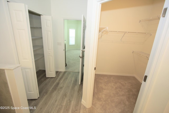 8342 Laguna Cir, Micco, FL 32976 - walk in closet with wood finished floors and carpet floors