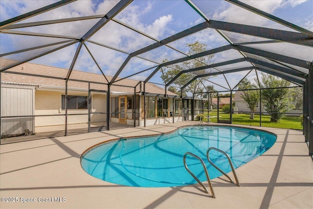 1181 Fairway Ct NE, Palm Bay, FL 32905 - outdoor pool with a patio and glass enclosure