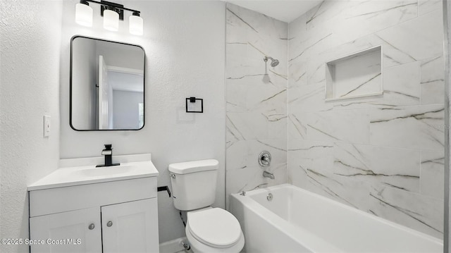 4415 Shaw Ave, Titusville, FL 32780 - full bath featuring vanity, toilet, bathtub / shower combination, and a textured wall