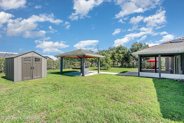 490 Candlestick Ave NE, Palm Bay, FL 32907 - view of grassy yard with a gazebo and a patio