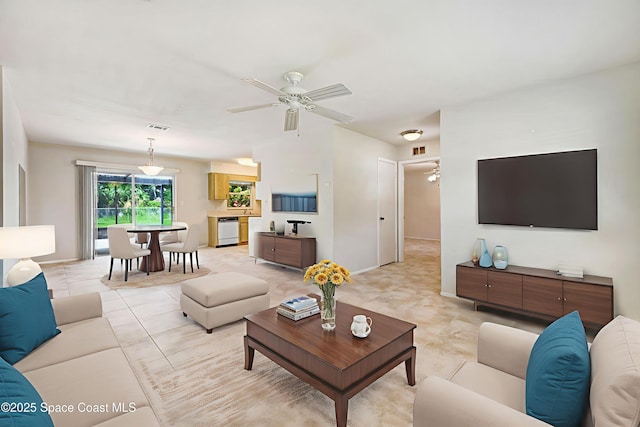 211 Naylor Dr, Melbourne, FL 32904 - living area featuring ceiling fan