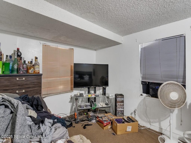 308 N 18th Ct, Ft Pierce, FL 34950 - carpeted bedroom with a textured ceiling and cooling unit