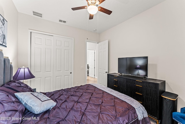 14880 Ellingsworth Ln, Winter Garden, FL 34787 - bedroom featuring a closet and a ceiling fan