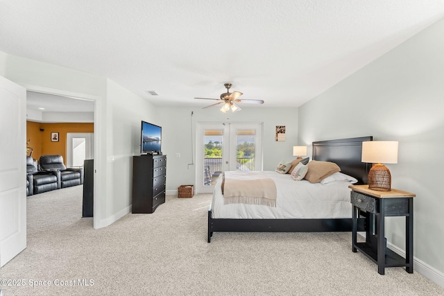 4022 Tradewinds Trl, Merritt Island, FL 32953 - carpeted bedroom featuring french doors, access to outside, and ceiling fan