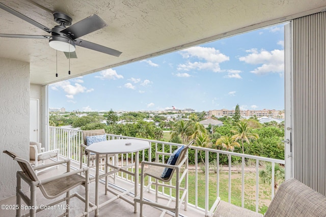 8700 Ridgewood Ave Unit Ph2B, Cape Canaveral, FL 32920 - balcony featuring a ceiling fan