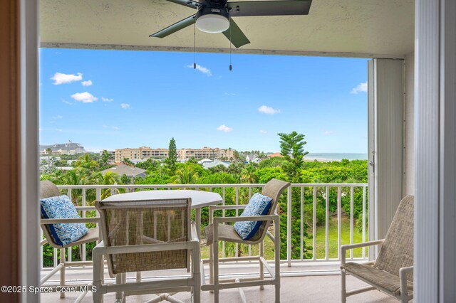 8700 Ridgewood Ave Unit Ph2B, Cape Canaveral, FL 32920 - balcony with a ceiling fan