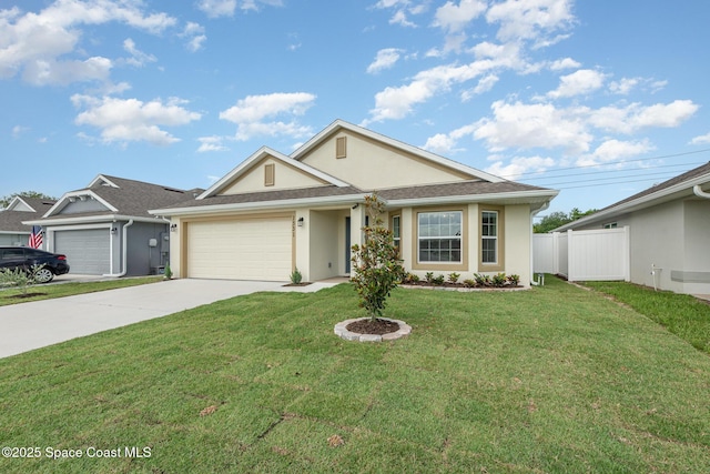 1331 Tupelo Cir, Cocoa, FL 32926 - view of front of property featuring stucco siding, an attached garage, and concrete driveway