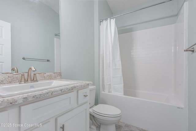 1331 Tupelo Cir, Cocoa, FL 32926 - bathroom featuring toilet, vanity, and shower / tub combo with curtain