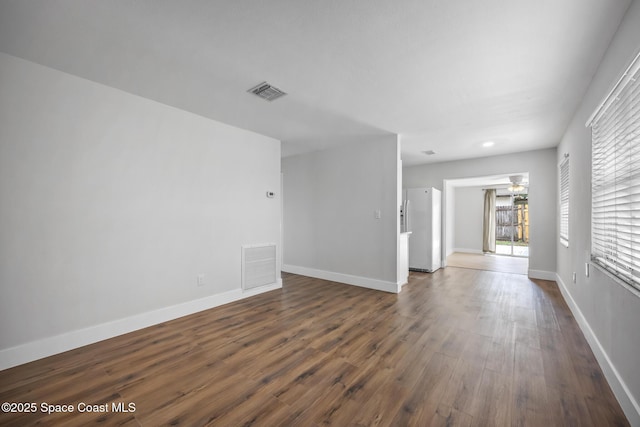 287 Edward Rd, Melbourne, FL 32904 - spare room with dark wood finished floors, baseboards, and ceiling fan
