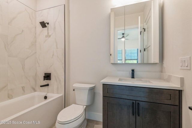 4541 Rosebud St, Cocoa, FL 32927 - bathroom with vanity, toilet, shower / washtub combination, and baseboards