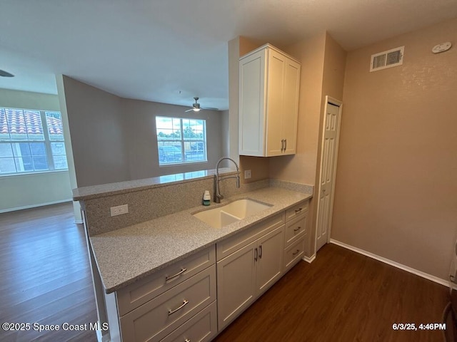5663 Star Rush Dr Unit 107, Melbourne, FL 32940 - kitchen featuring a sink, dark wood-style floors, and baseboards