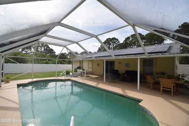 1790 Seeley Cir NW, Palm Bay, FL 32907 - view of swimming pool featuring a patio area, outdoor lounge area, and glass enclosure