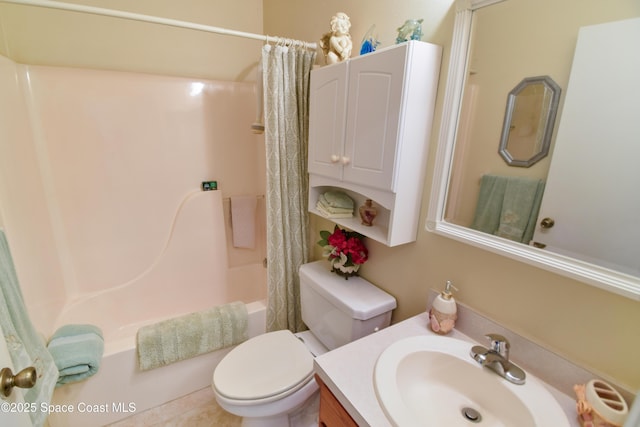 1790 Seeley Cir NW, Palm Bay, FL 32907 - bathroom featuring vanity, shower / bath combo, and toilet