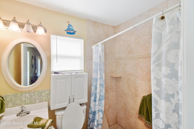 1790 Seeley Cir NW, Palm Bay, FL 32907 - full bathroom with a tile shower, toilet, and vanity