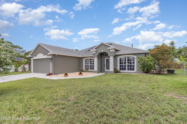 251 District St SE, Palm Bay, FL 32909 - ranch-style house featuring stucco siding, a garage, concrete driveway, and a shingled roof