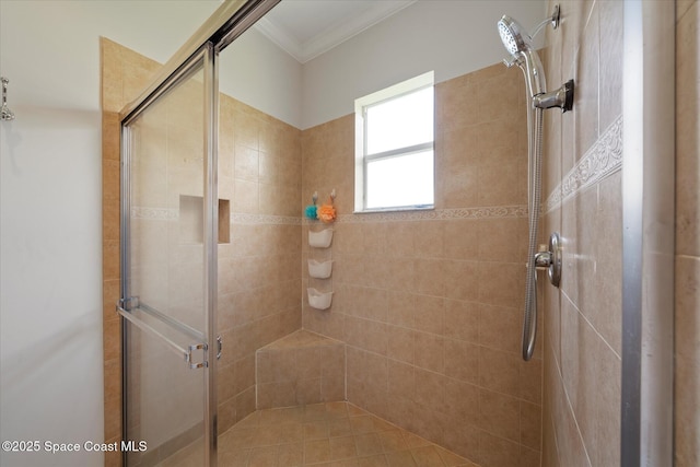 2770 Grand Isle Way SW, Vero Beach, FL 32968 - full bath featuring a shower stall and ornamental molding
