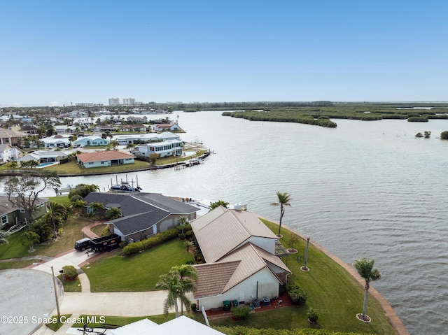 284 Andros Ave, Cocoa Beach, FL 32931 - aerial view of residential area with a nearby body of water