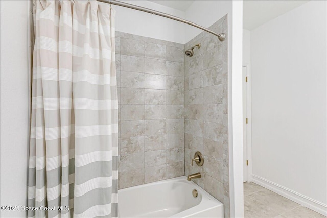 1475 Isabella Dr Unit 101, Melbourne, FL 32935 - full bath with shower / tub combo with curtain and tile patterned flooring