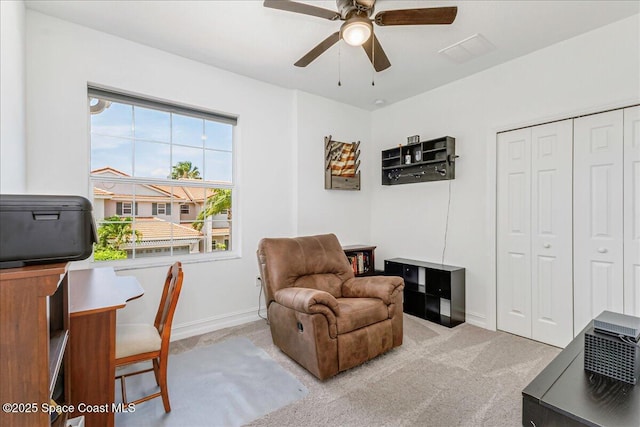 1475 Isabella Dr Unit 101, Melbourne, FL 32935 - office with carpet and ceiling fan