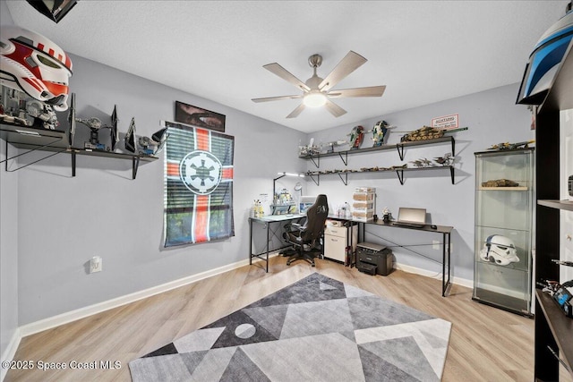 4047 Meander Pl Unit 208, Rockledge, FL 32955 - office area with ceiling fan and wood finished floors