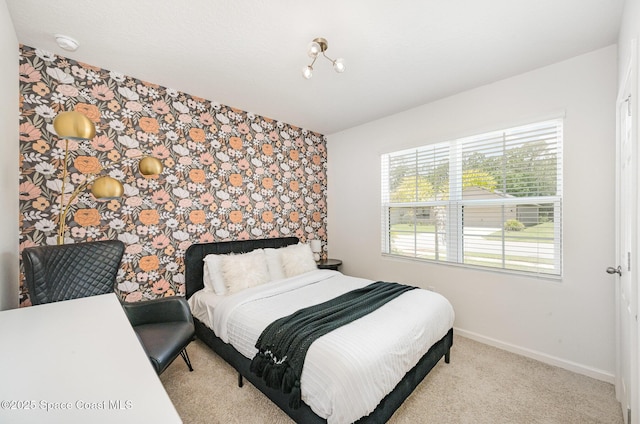 4791 Talbot Blvd, Cocoa, FL 32926 - bedroom featuring an accent wall, carpet floors, and wallpapered walls