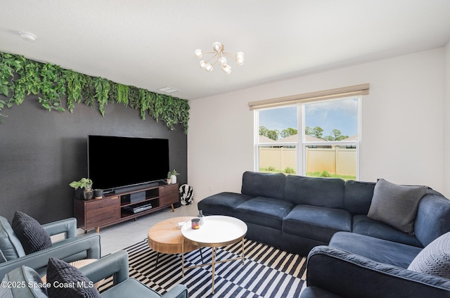 4791 Talbot Blvd, Cocoa, FL 32926 - living room featuring a chandelier and tile patterned floors