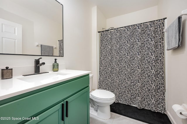 4791 Talbot Blvd, Cocoa, FL 32926 - bathroom featuring vanity, a shower with shower curtain, and tile patterned flooring