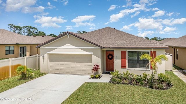 4791 Talbot Blvd, Cocoa, FL 32926 - view of front of property featuring an attached garage, driveway, a shingled roof, and stucco siding