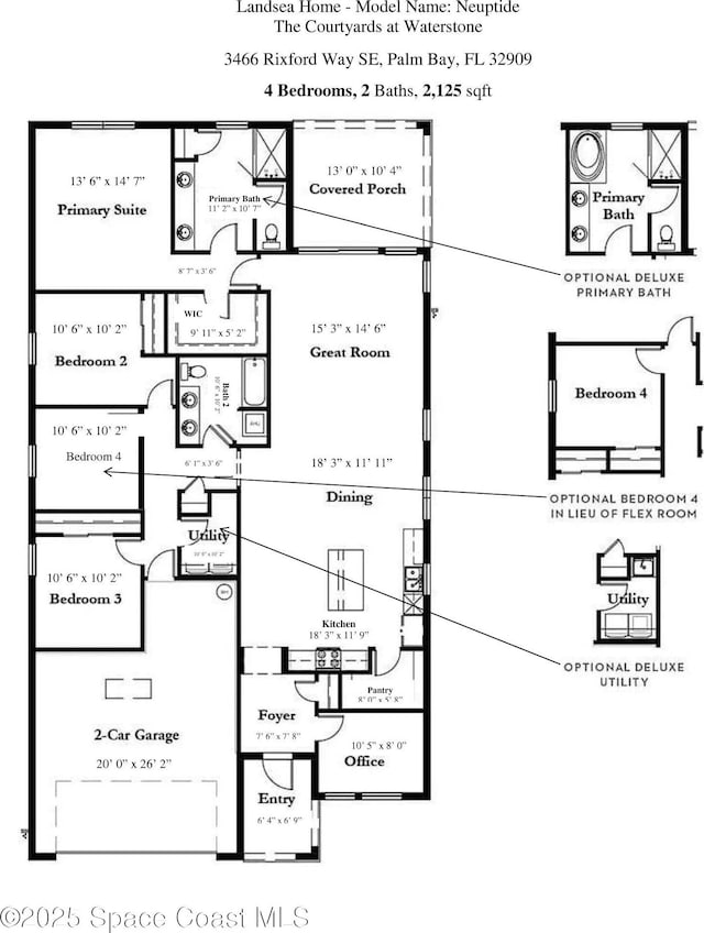 3466 Rixford Way, Palm Bay, FL 32909 - home floor plan