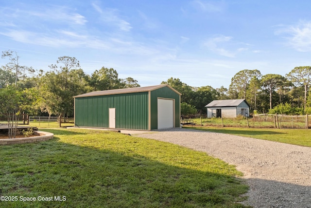 3373 Stratos Ln, Palm Bay, FL 32909 - view of outdoor structure with gravel driveway and view of scattered trees