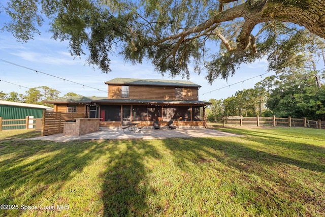 3373 Stratos Ln, Palm Bay, FL 32909 - back of property with a patio and a sunroom
