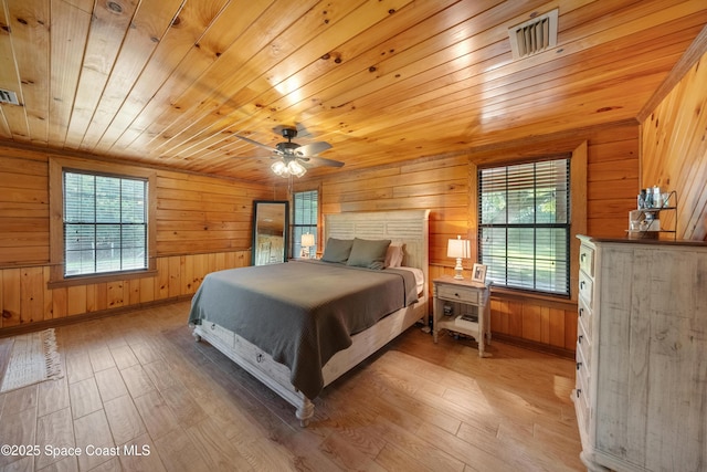 3373 Stratos Ln, Palm Bay, FL 32909 - bedroom featuring wood ceiling, wood finished floors, wooden walls, and baseboards
