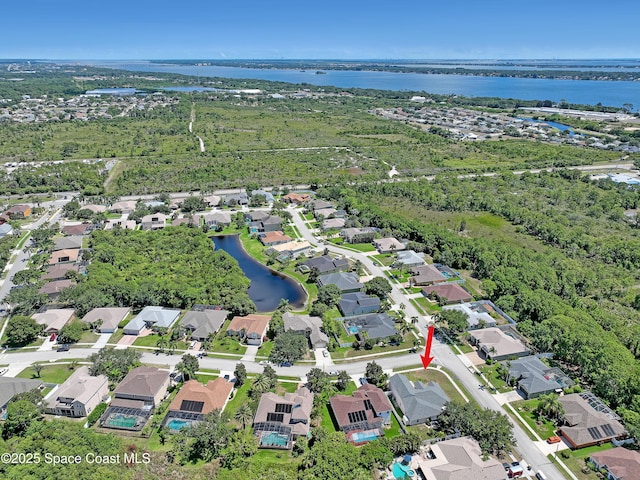 310 Chennault Ln, Rockledge, FL 32955 - aerial view of residential area featuring a large body of water