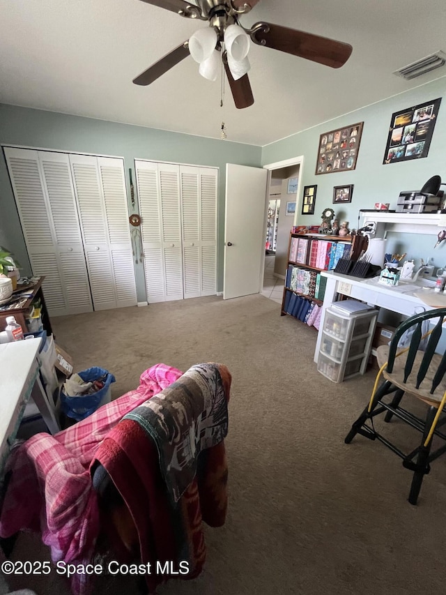 237 Jacaranda Ave NW, Palm Bay, FL 32907 - carpeted home office with a ceiling fan