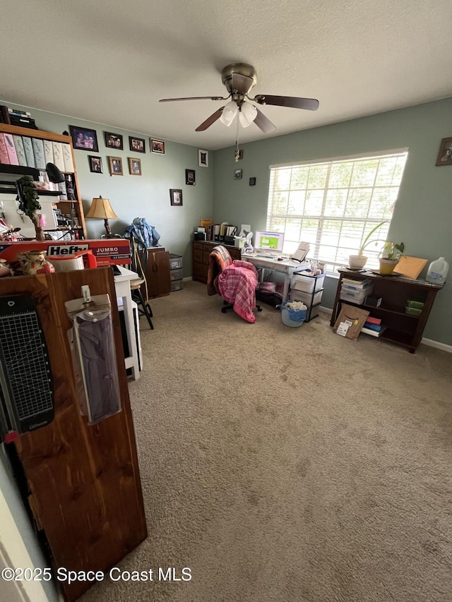 237 Jacaranda Ave NW, Palm Bay, FL 32907 - living room with a ceiling fan and carpet